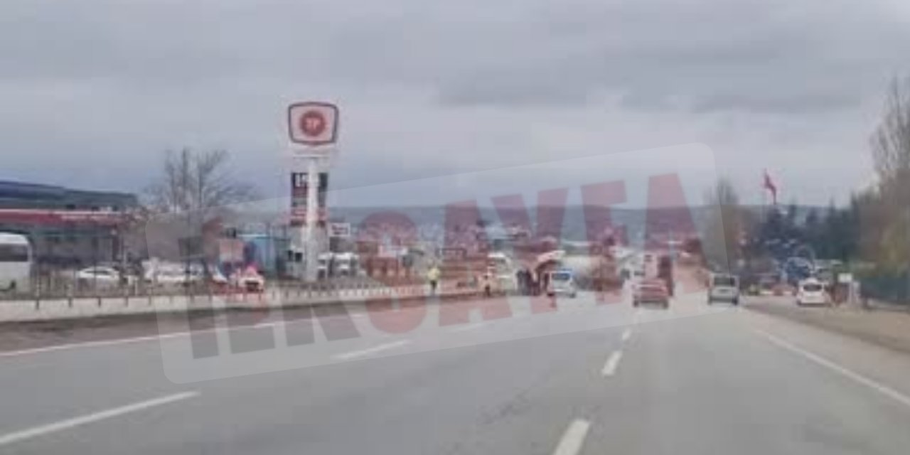 Ankara–Elmadağ yolunda korkutan kaza: Yağış tırı yoldan çıkardı