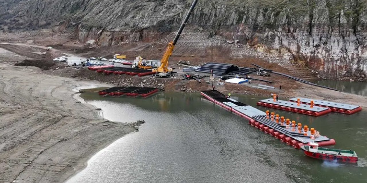 Ankara’da Çamlıdere Barajı’na yüzer pompa sistemi kurulumu tamamlanma aşamasına geldi
