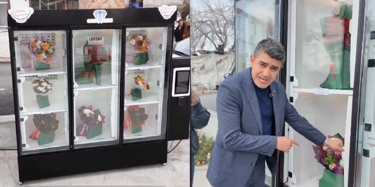 Belediye canlı çiçek otomatı icat etti: Ankara’da artık 7-24 canlı çiçek bulunabilecek