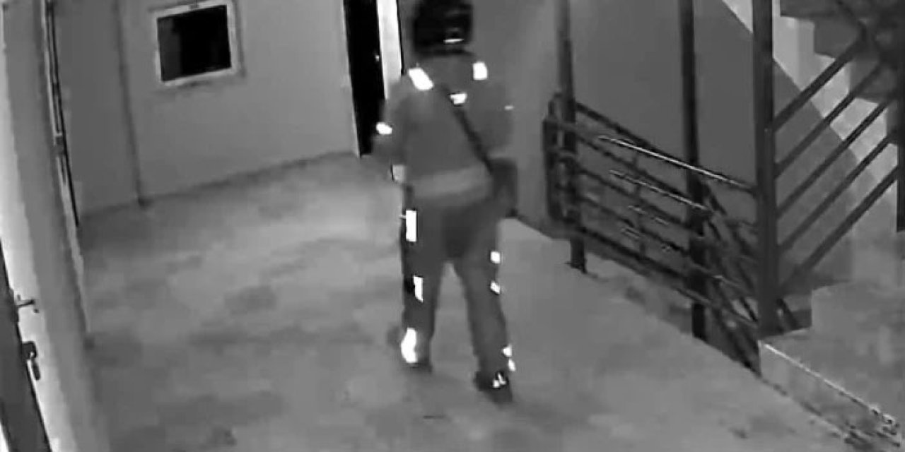Kurye apartman merdivenlerine tuvaletini yaptı