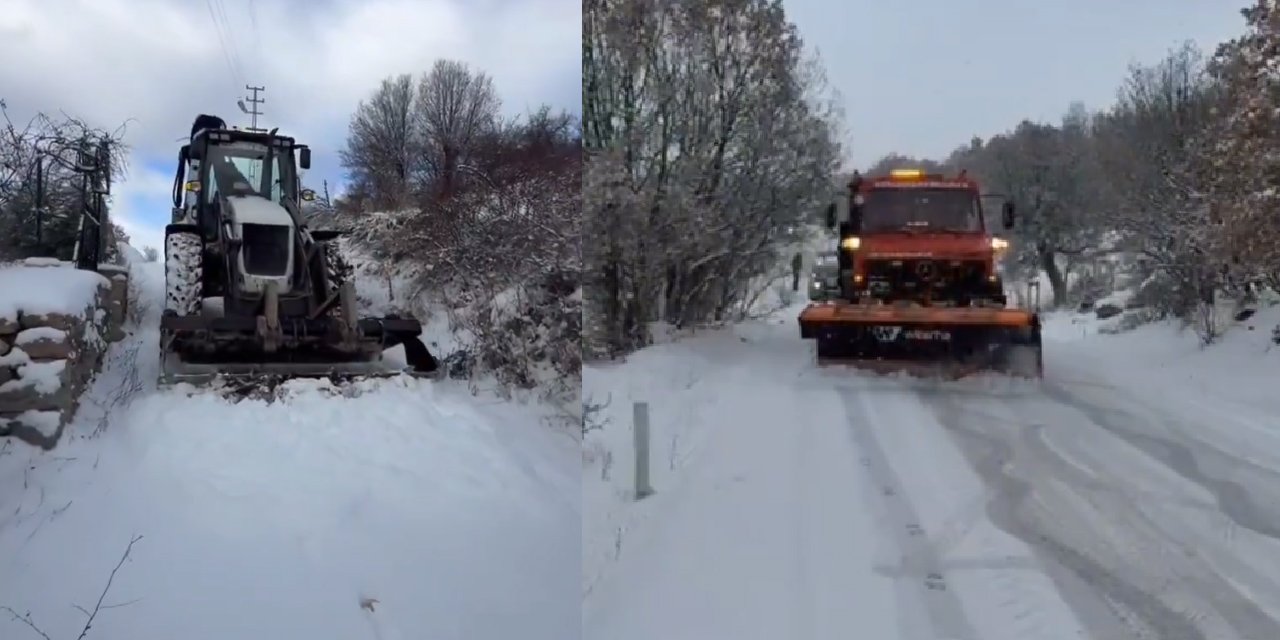 Kızılcahamam beyaza büründü; kartpostallık görüntü oluştu