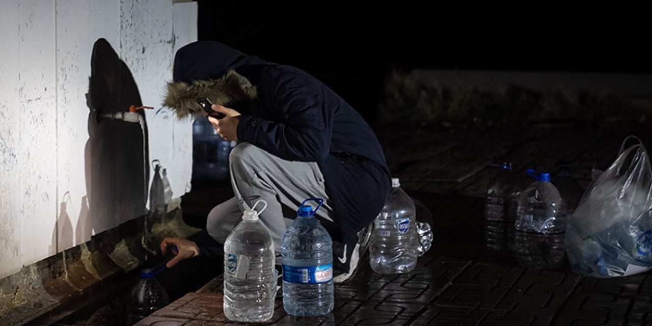 Ankara Pursaklar'da bir haftadır su yok! Vatandaş çeşme kuyruğunda