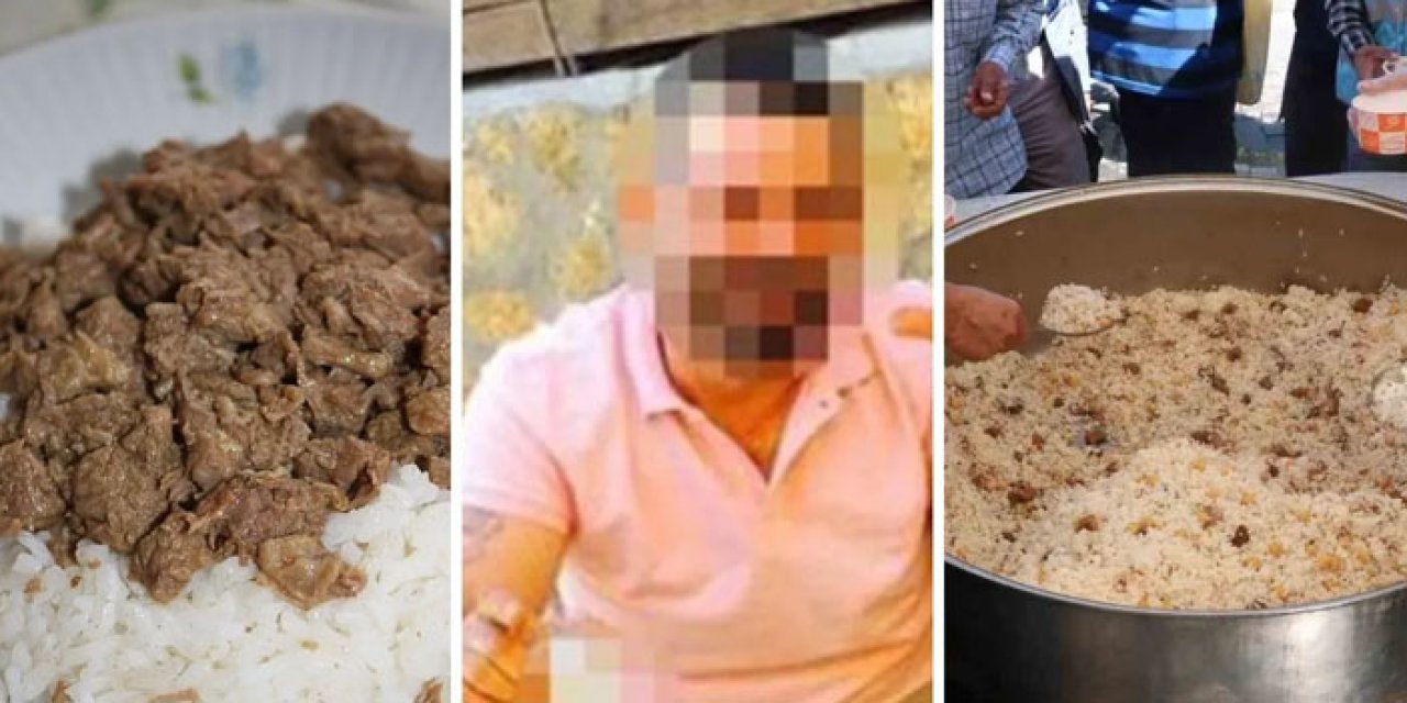 Hayır diye dağıtıldı, skandal çıktı: Camii önündeki pilavın içinden ne çıktı?