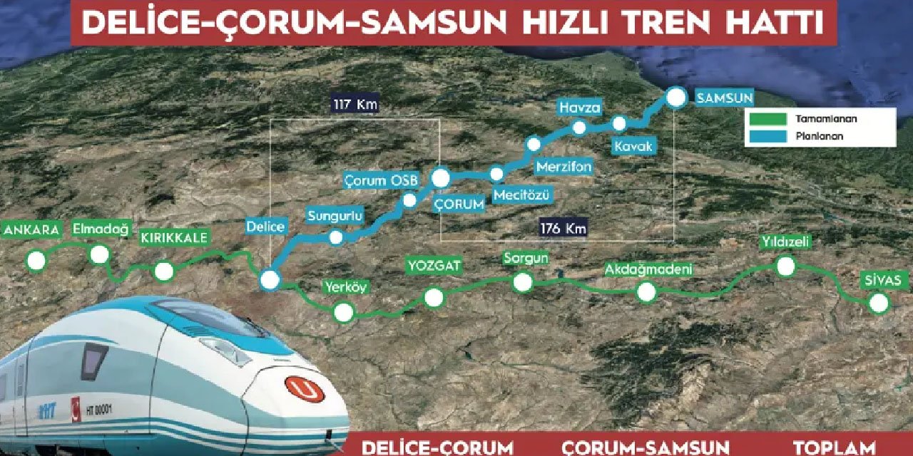 2026’da ihalesi yapılacak: Ankara Samsun arası hızlı trenle 2.5 saate düşecek