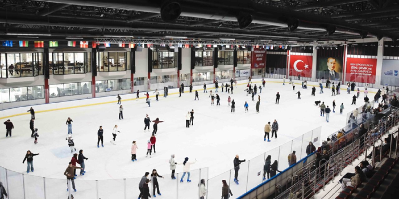 BelPA Buz Pateni Tesisi yarıyıl tatilinde dolup taştı
