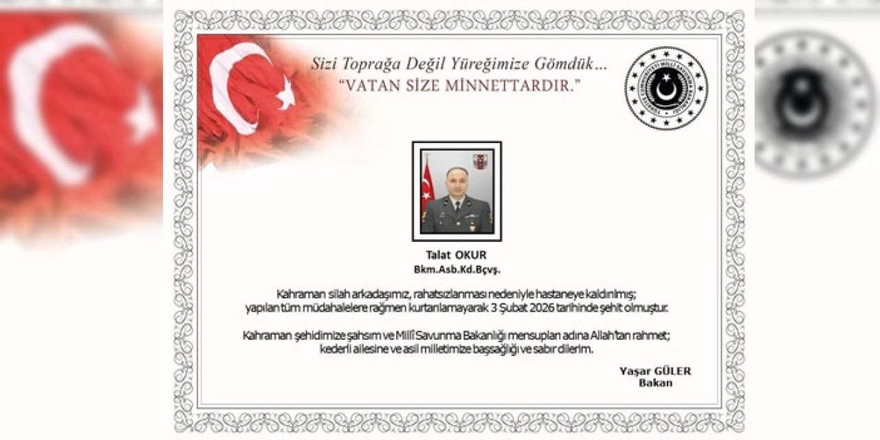 Vatan nöbetinden ebediyete: Kahraman astsubay şehit oldu