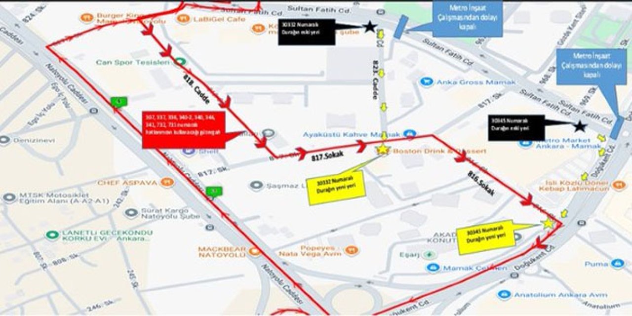 Duraklar taşınıyor: Metro çalışması trafikte değişiklik getirdi