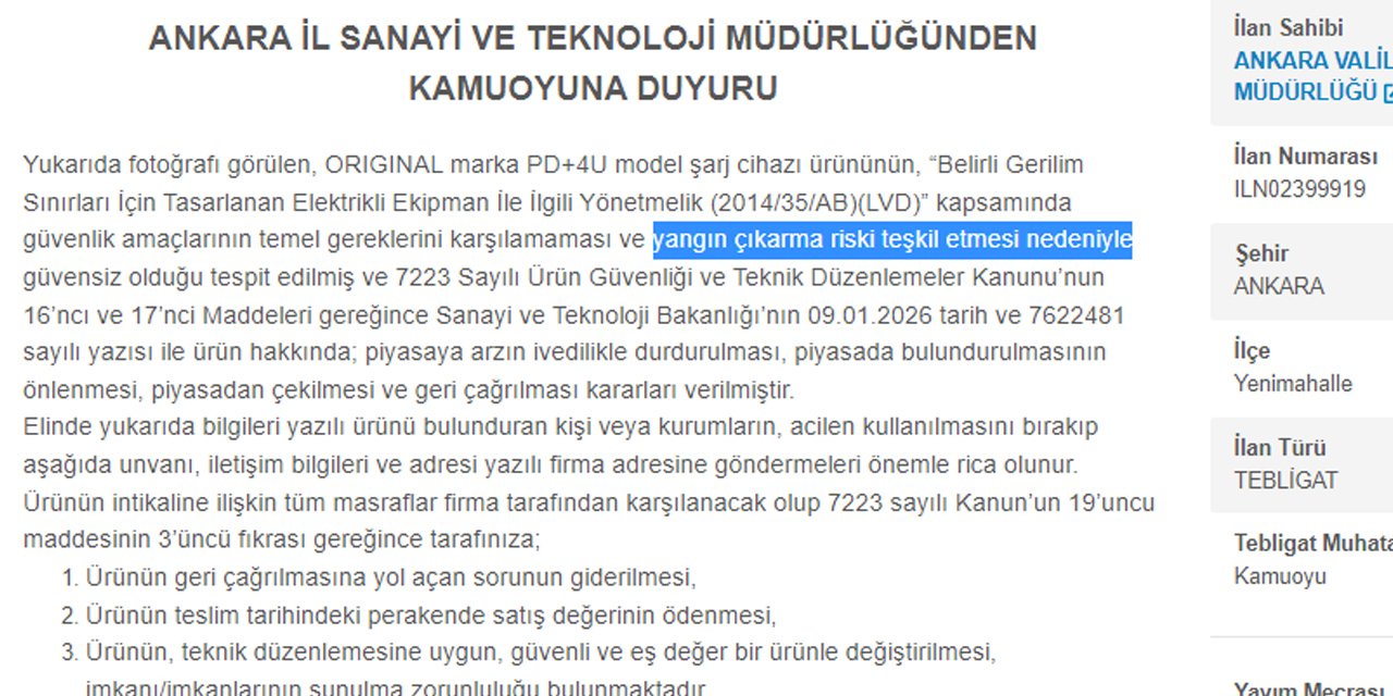 Bakanlık’tan çok önemli uyarı: Elinizde bu cihaz varsa hemen atın