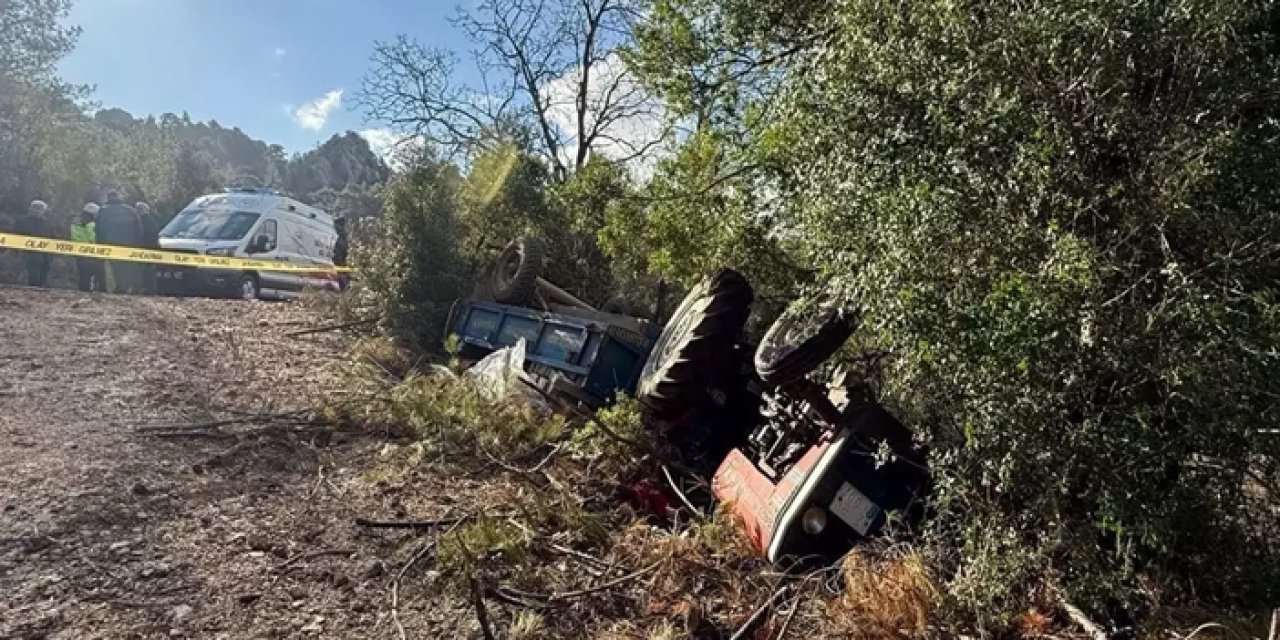 Isparta'da traktörün şarampole devrildi kazada sürücü öldü