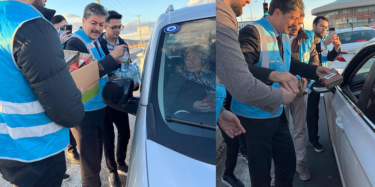 AK Partili vekil trafikte iftariye dağıttı
