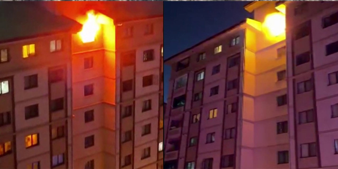 Yangında evdeki tüp patladı: 13 kişi mahsur kaldı