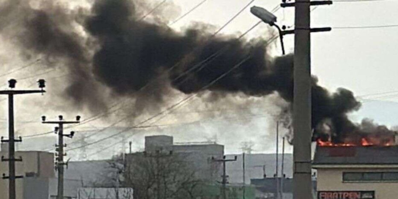 Ankara'da korkunç dakikalar: Fabrika alev alev yandı