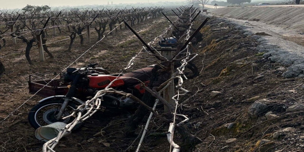 Manisa'da sepetli motosiklet üzüm bağına devrildi: 1 ölü