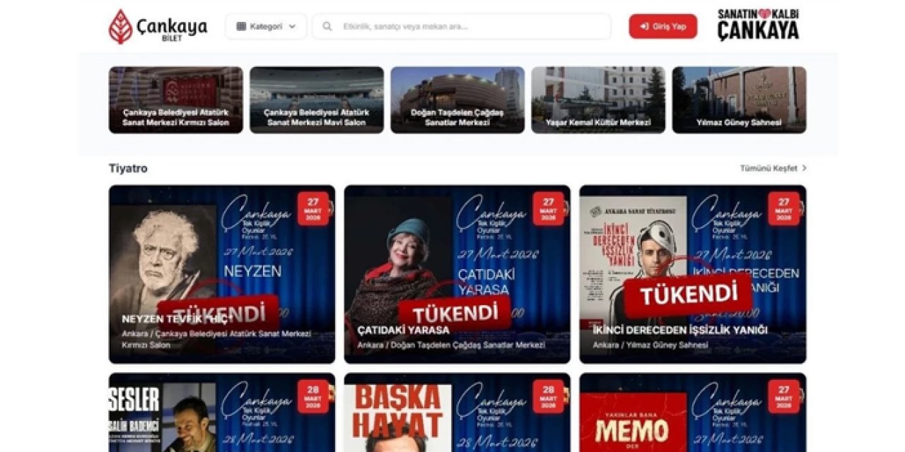 Çankaya’da etkinlik biletleri tek tıkla erişilebilir hale getirildi