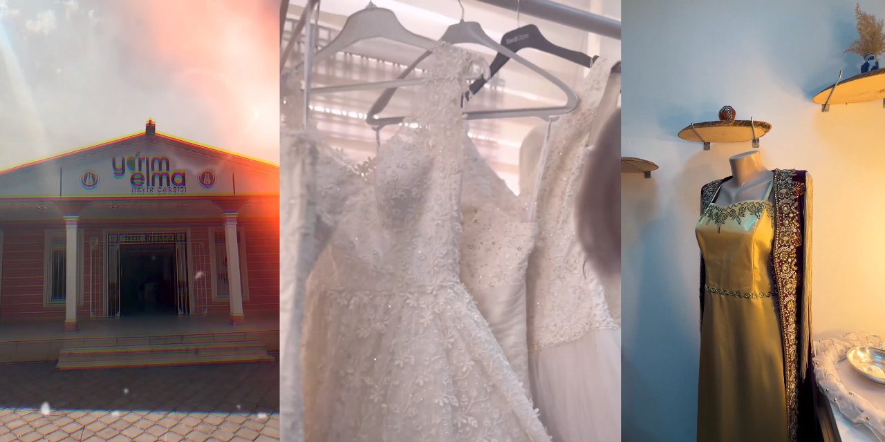 Sincan Hayır Çarşısından evlenen çiftlere gelinlik ve bindallı desteği