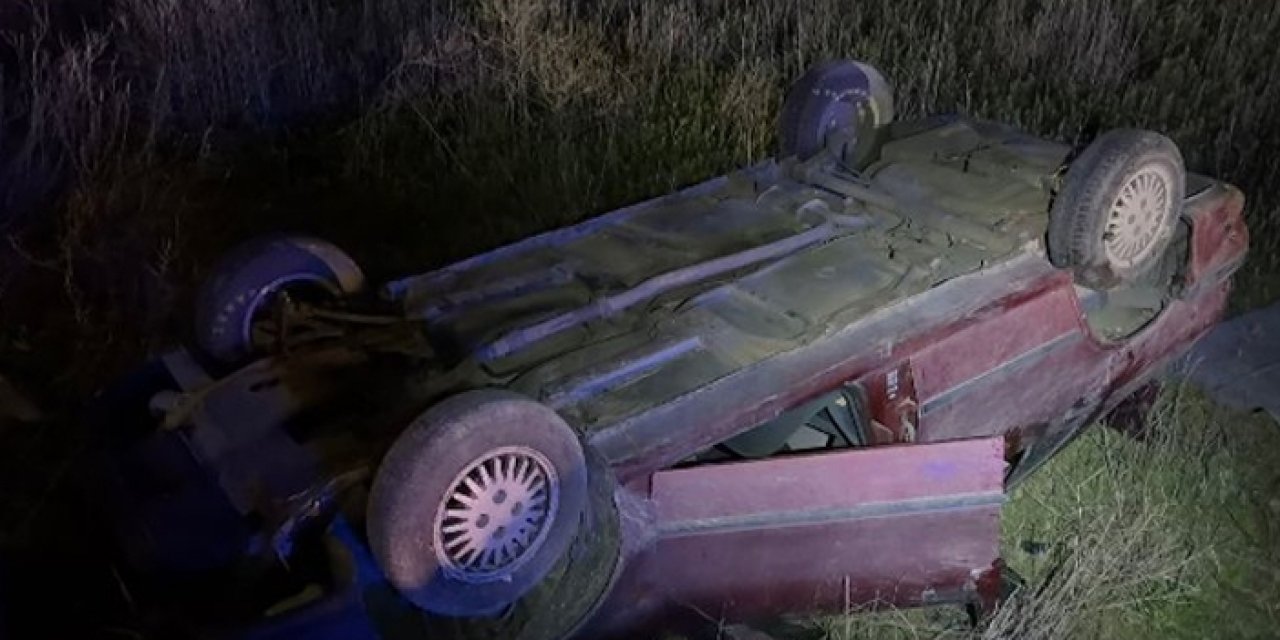 Çorum’da takla atan otomobilde kimse bulunamadı