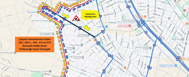 Yenikent’te ulaşıma altyapı engeli: EGO durakları geçici olarak kapatıldı