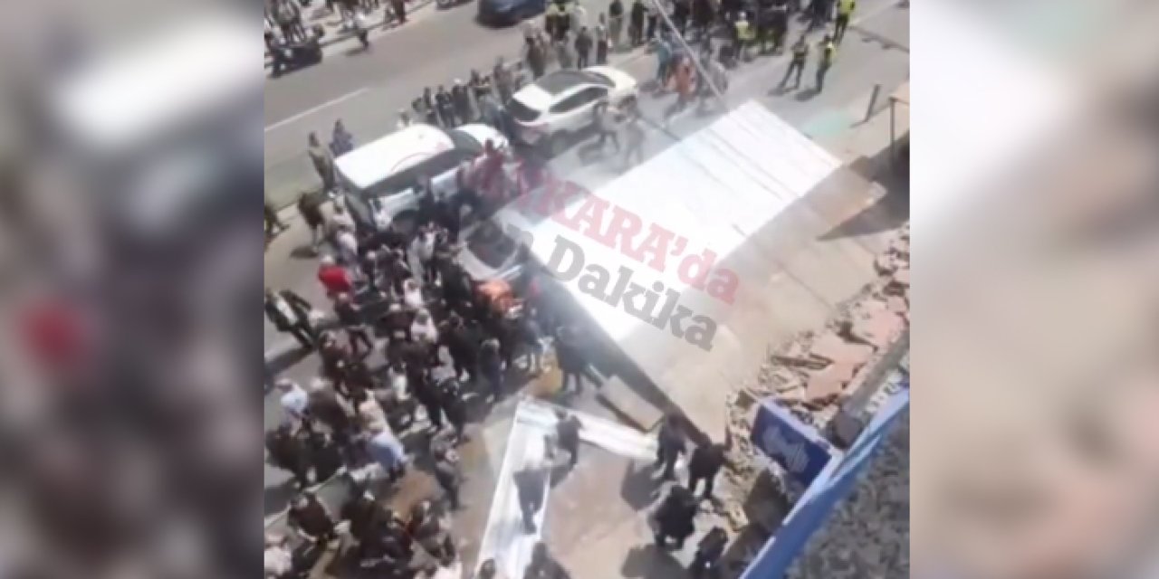 Ulus’ta yıkım alanında facia: Platform insanların üzerine devrildi