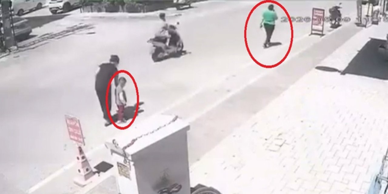 Sokak ortasında dehşet: 2 yaşındaki çocuğa tekmeledi