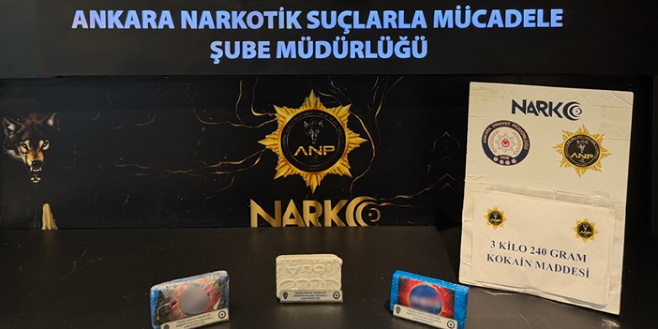 Ankara’da uyuşturucu operasyonu: 3 kilo 240 gram kokain ele geçirildi