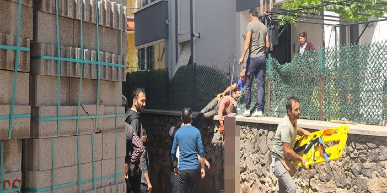 İnşaattan düşen işçinin sırtına demir saplandı!
