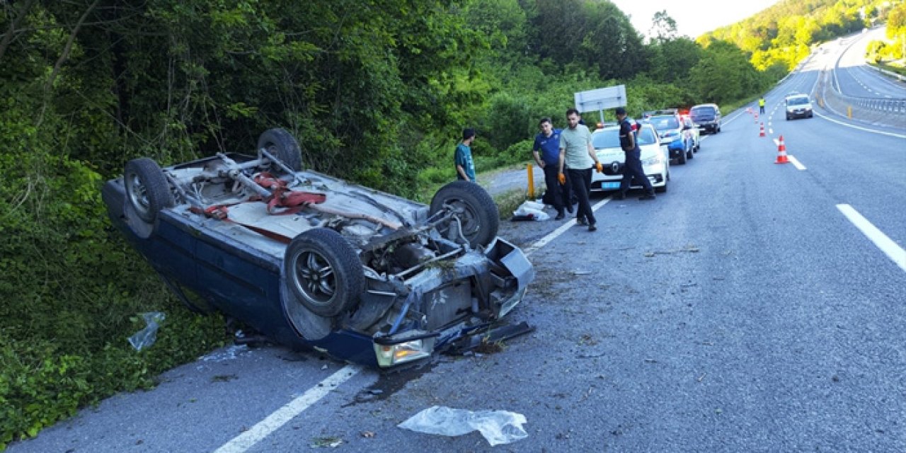 Zonguldak'ta otomobil takla attı: 4 yaralı