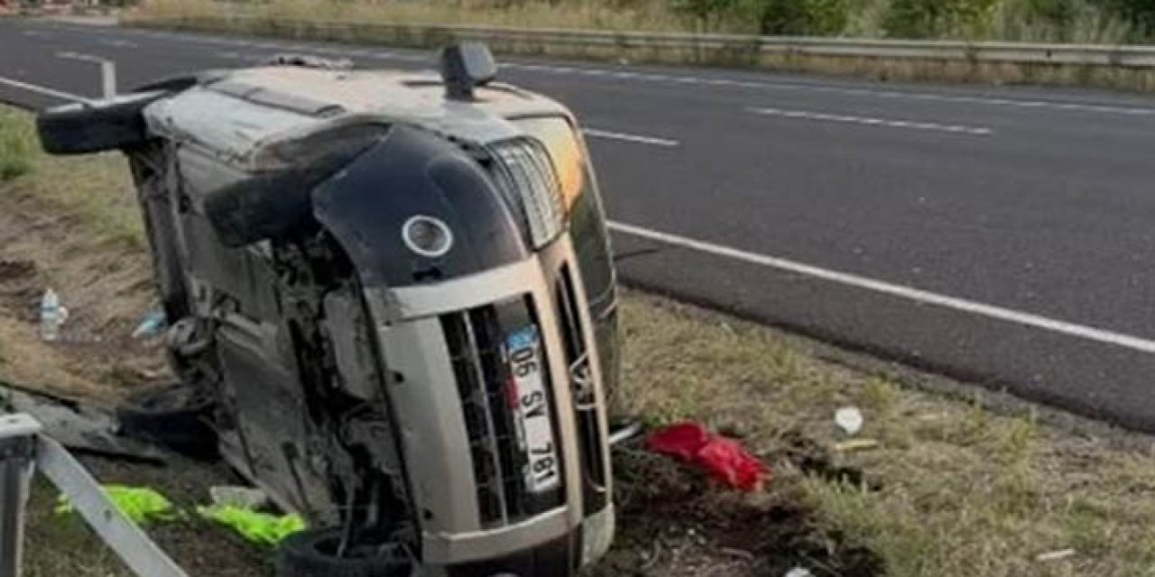 Ankara Polatlı'da araç takla attı: 2 yaralı