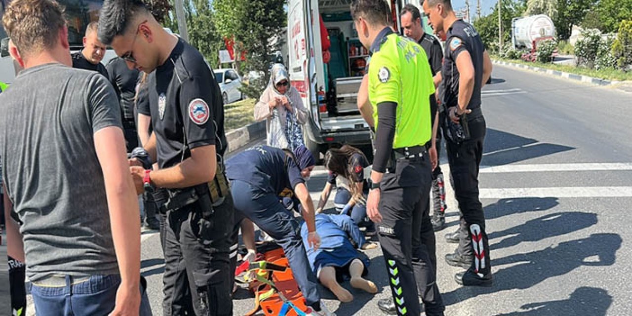 Hafif ticari aracın çarptığı kadın ağır yaralandı