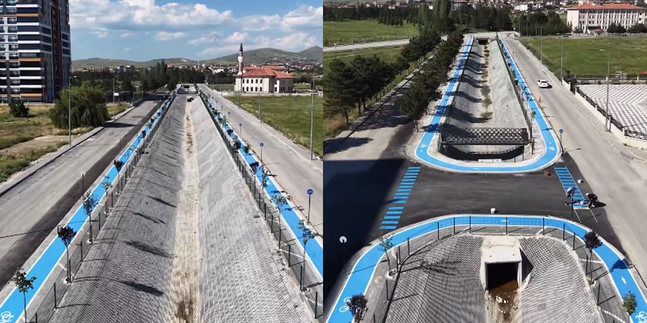 Çubuk’a bisiklet yolu yapıldı