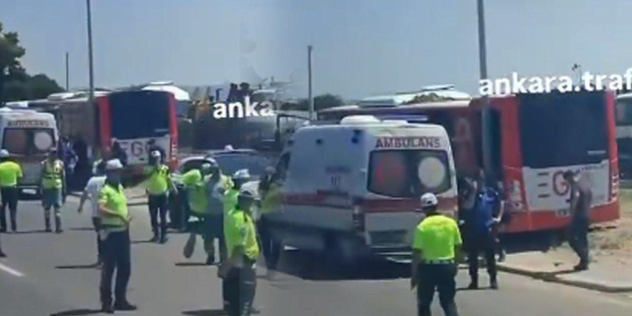 İstanbul Yolu üzerinde EGO otobüsü kaza yaptı