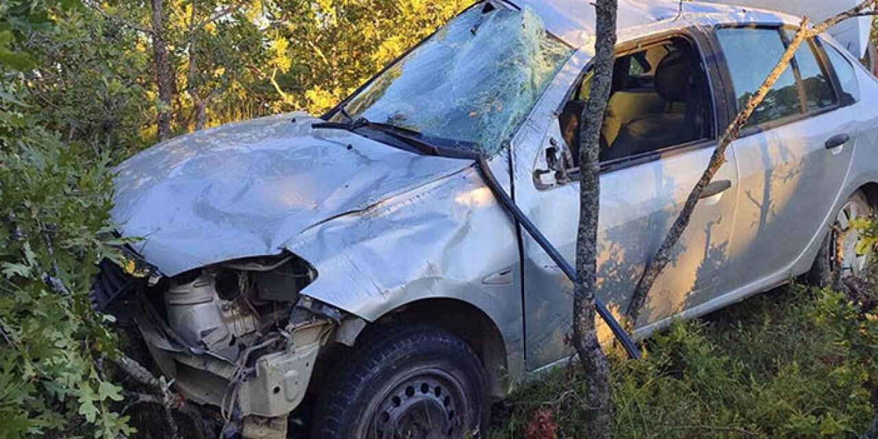 Ağaçlara çarpan otomobilin sürücüsü öldü