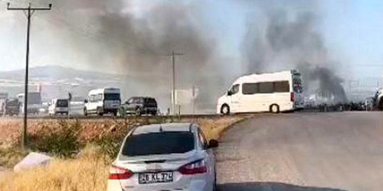Tarım işçilerinin yaktığı otlar paniğe neden oldu