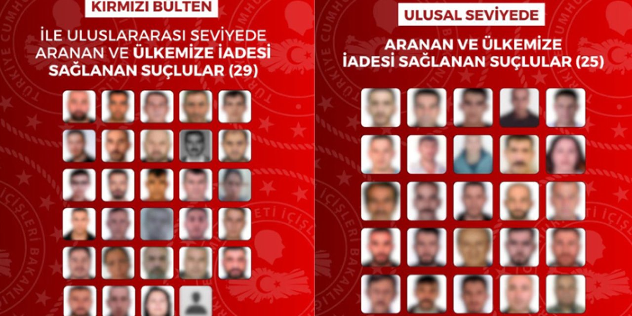 İçişleri Bakanlığı duyurdu: 54 firari Türkiye’ye getirildi