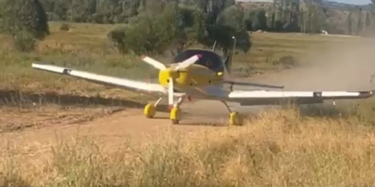 Ünlü iş insanı Ankara’dan havalandı, köy tarlasına indi