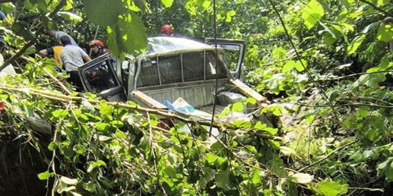 Kamyonet fındık bahçesine yuvarlandı; 1 ölü, 5 yaralı