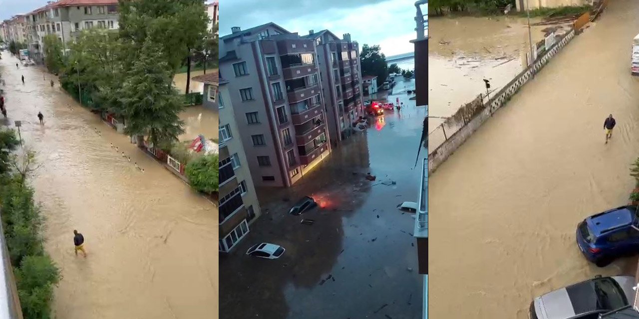 Ankara'dan sonra Kastamonu'da sel oluştu: Yollar göle döndü