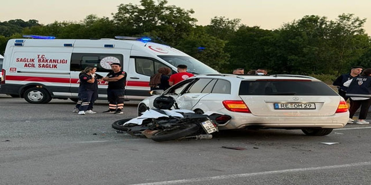Otomobille çarpışan motosikletin sürücüsü öldü