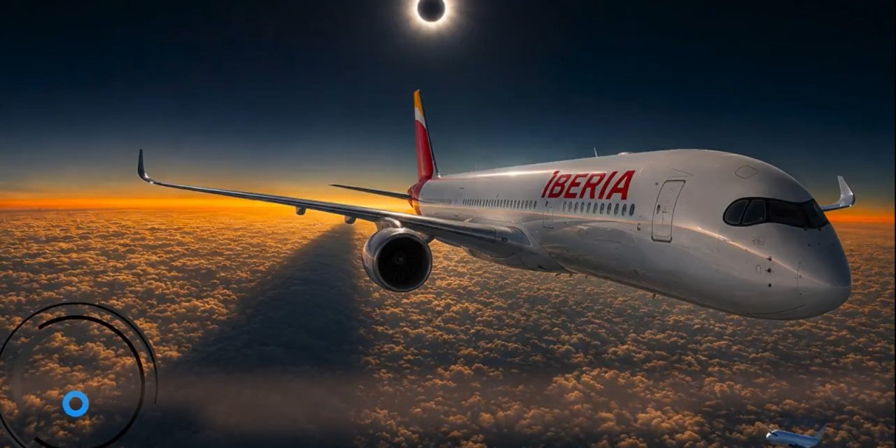 Güneş tutulması özel uçuşla 10 bin metreden canlı aktarıldı