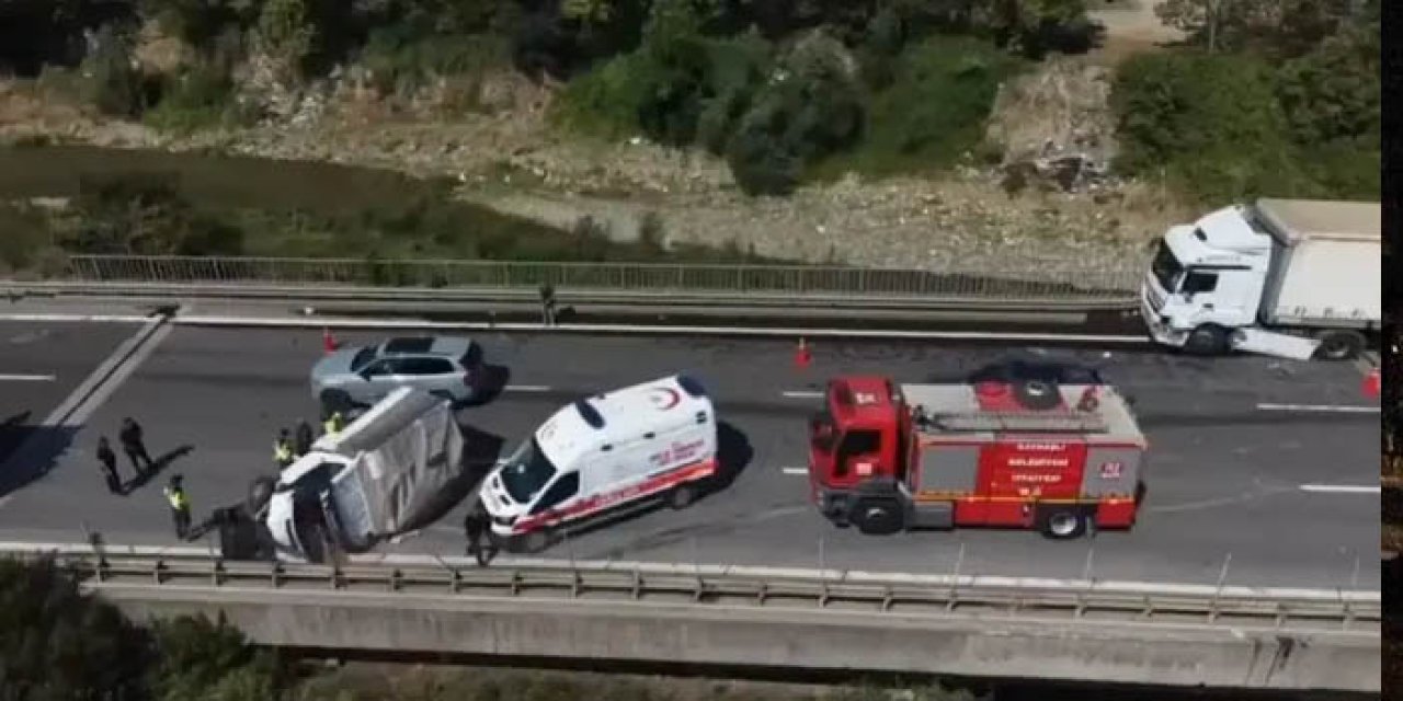 Düzce'de otoyolda zincirleme kaza: 1 yaralı