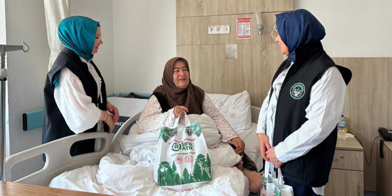 Kızılcahamam’da hastalara belediyeden moral ziyareti