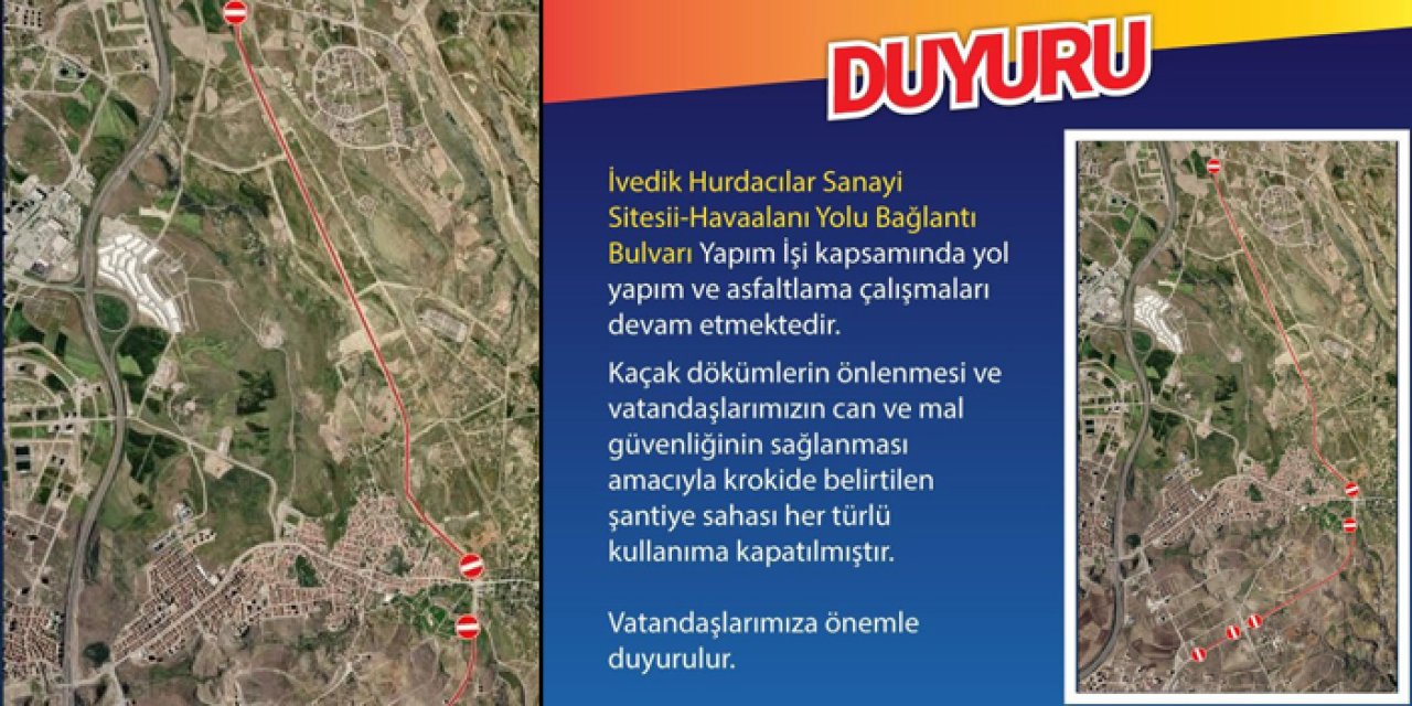 İvedik Hurdacılar Sanayi Sitesi’nde şantiye alanı kullanıma kapatıldı