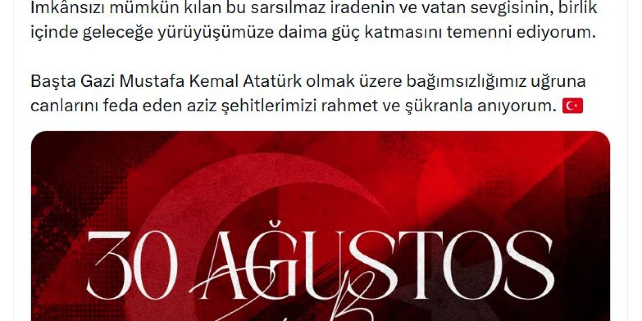 Emine Erdoğan'dan 30 Ağustos paylaşımı