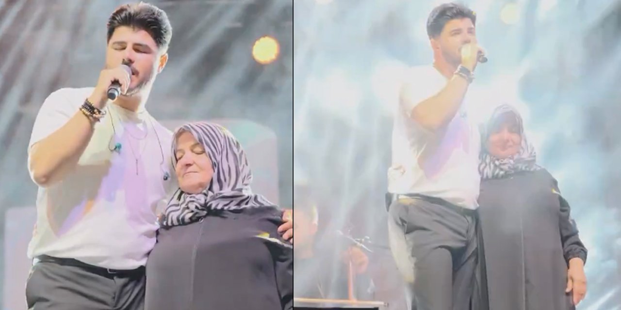 Kamanlı sanatçı konserde sahneye babaannesini çıkardı
