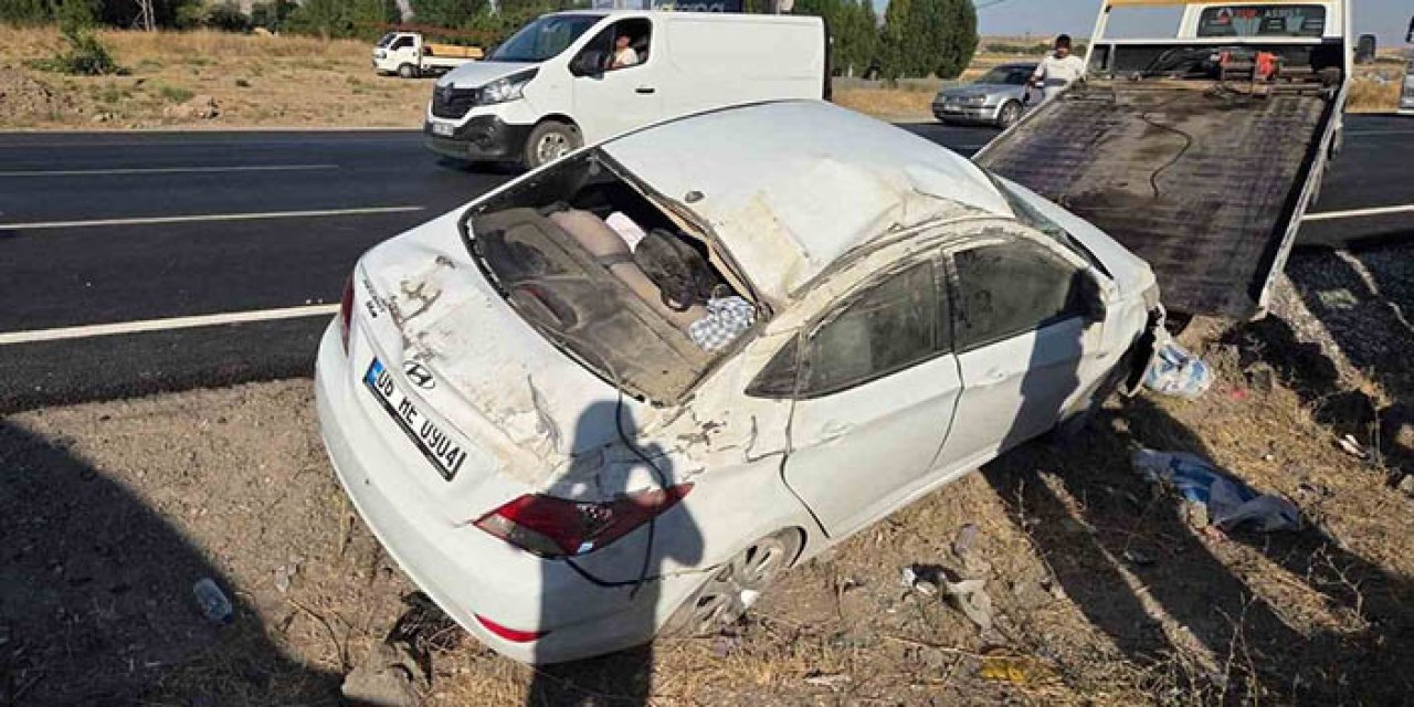 Elmadağ'da takla atan otomobilde 4 Yaralı