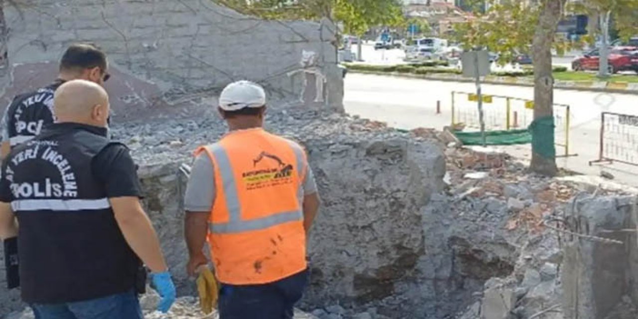 Çorum’da okul binasının yıkımı sırasında kafatası ve kemik parçaları bulundu