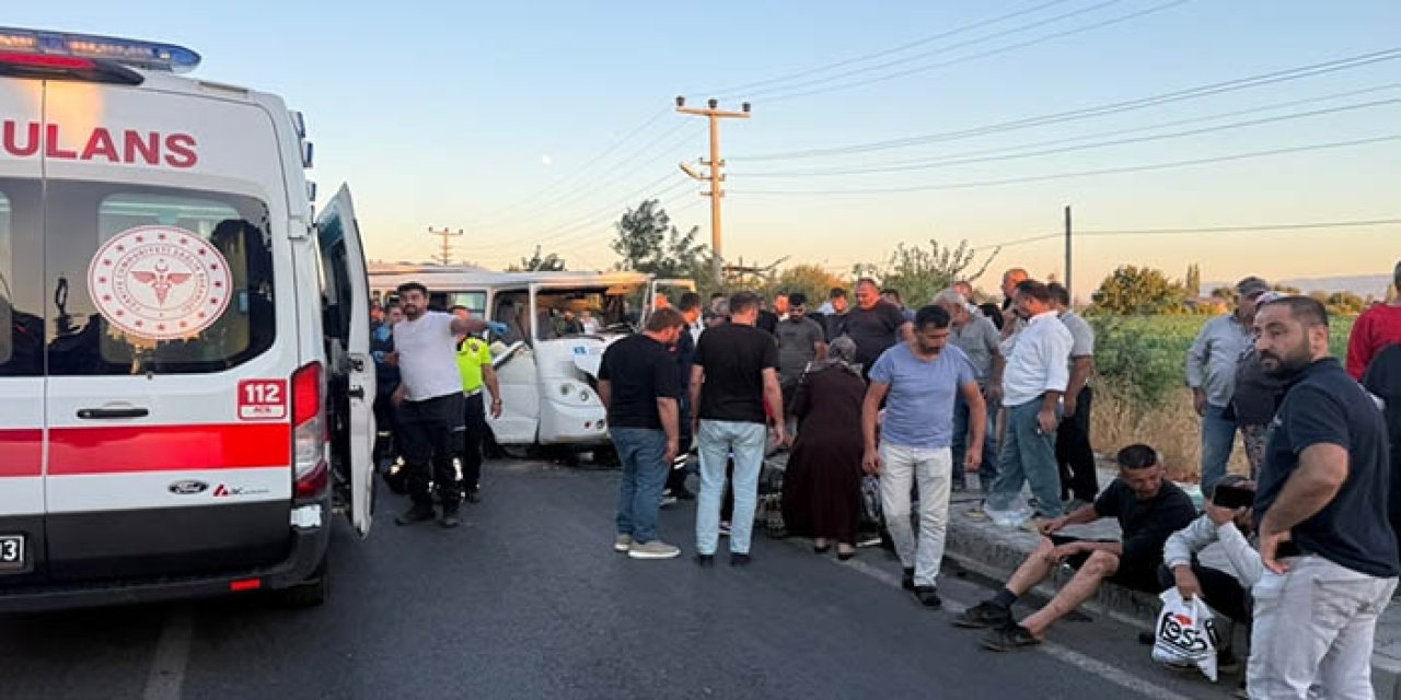 Beton mikseri karşı yola geçip iki minibüsle çarpıştı; 1 ölü, 8 yaralı
