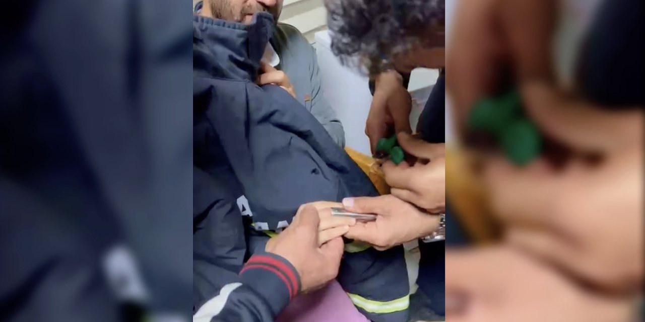 Parmağı demir boruya sıkışan çocuk itfaiye ekiplerince kurtarıldı