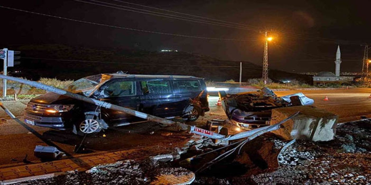 Kayseri'de takla atan otomobil karşı şeride geçti; 2 yaralı