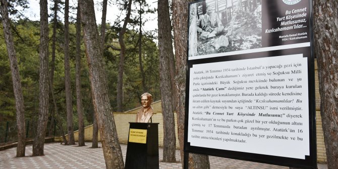 Kızılcahamam Soğuksu Milli Parkı’nda Atatürk büstü