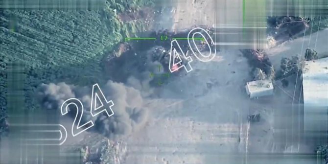 Afrin'de teröristlerin vurulma anı videosu